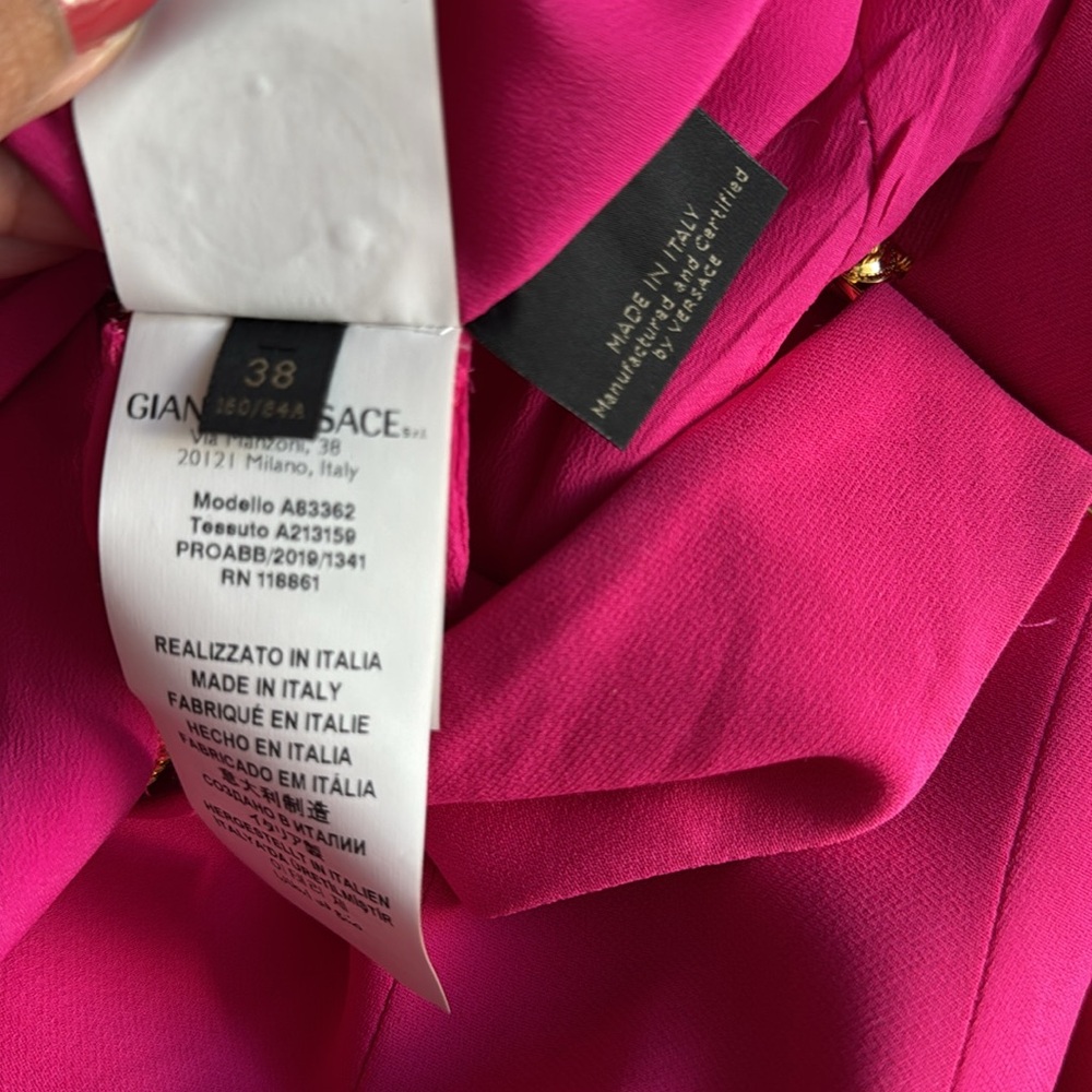 VERSACE Mini Fuchsia Pink Dress with Gold Hardware SIZE 38 - Picture 10 of 15